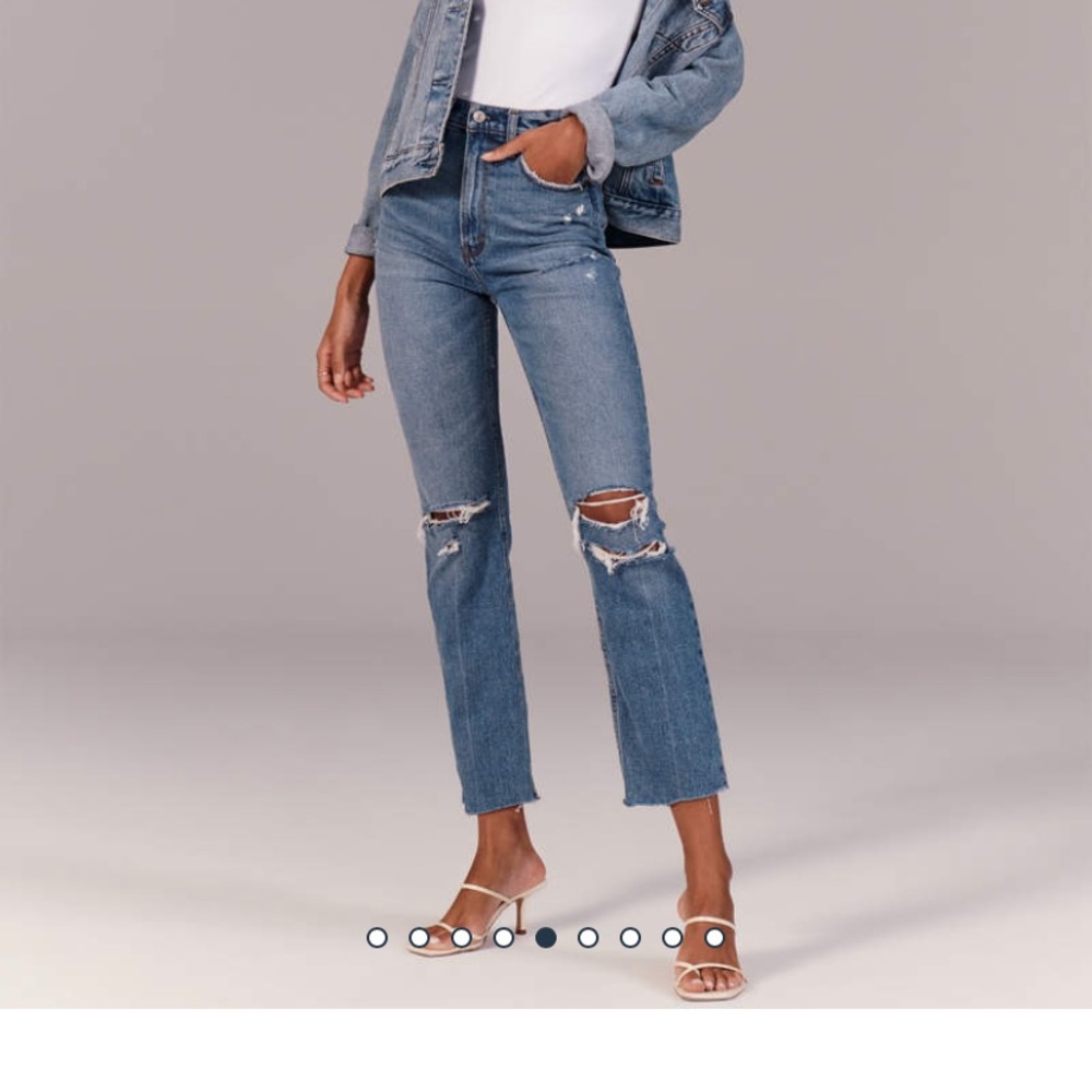 ABERCROMBIE Ultra High Rise Ankle Straight Jeans